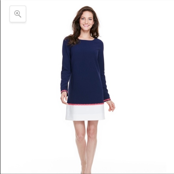 NWT Vineyard Vines Nautica Navy Crepe Color Block Dress size Small - Picture 6 of 13